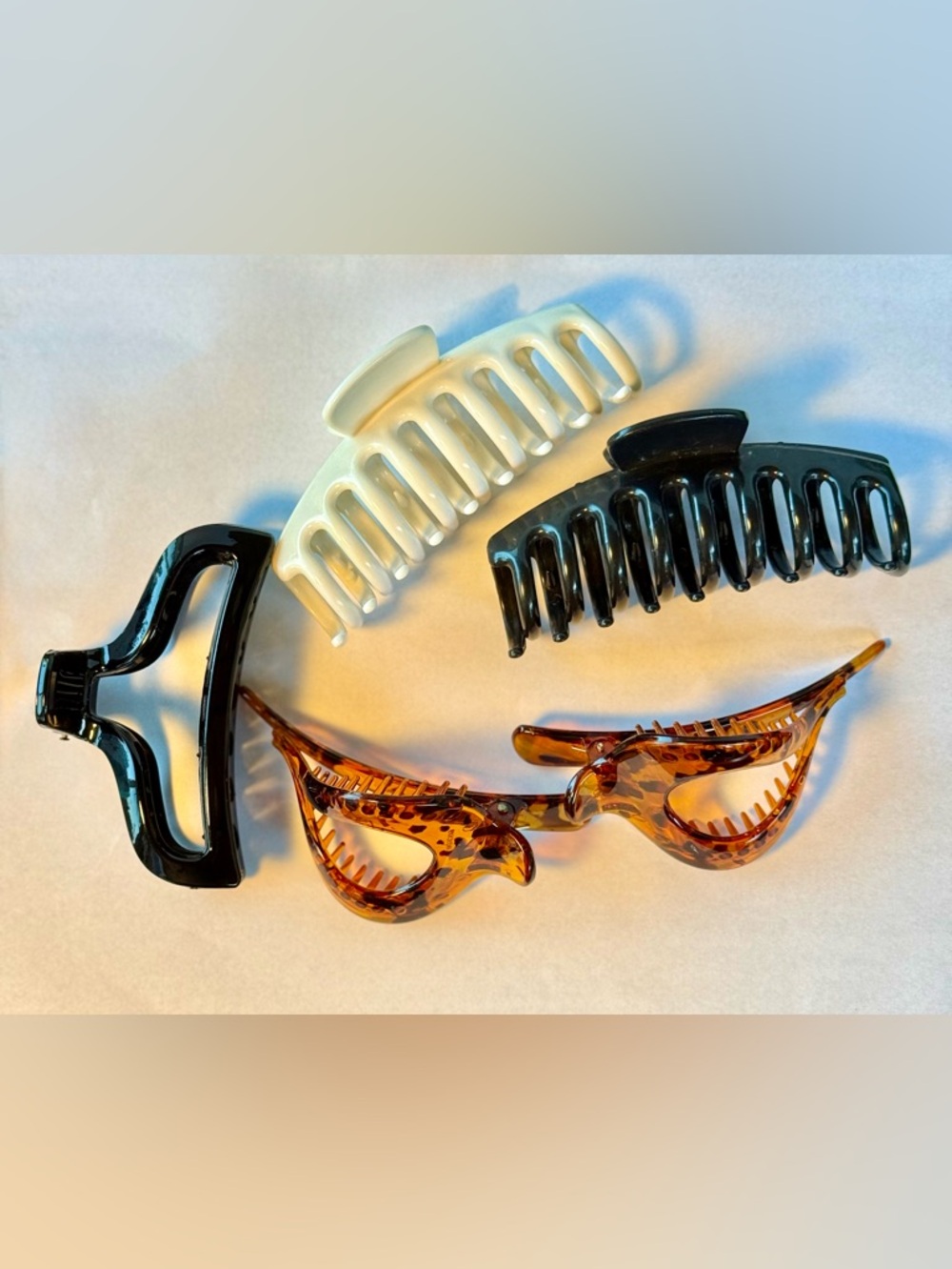 Hair Claw Clips * Aristar Tortoise * Black Jumbo * French Brand * Set * NWOT